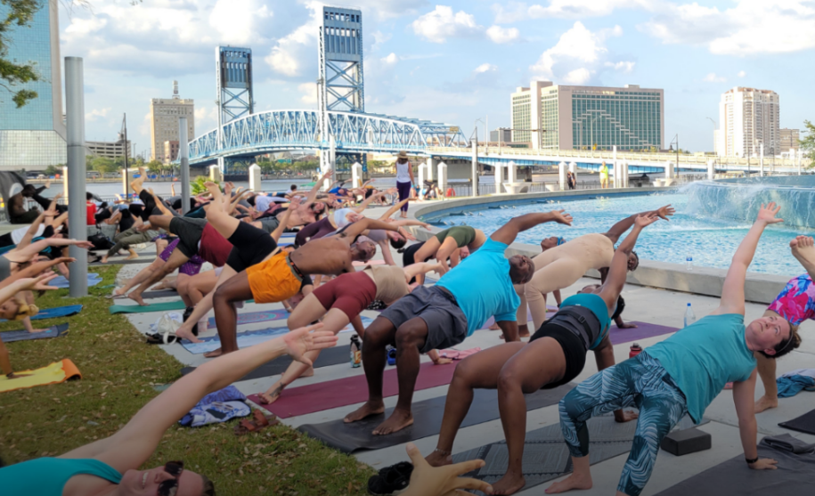 First Thursday Yoga at Friendship Fountain